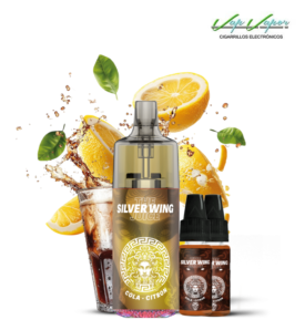 Pod Desechable SILVER WING 20.000CALADAS MDS vacío 800mah con 2 Líquidos de regalo 10ml (20mg) TPD Europa
