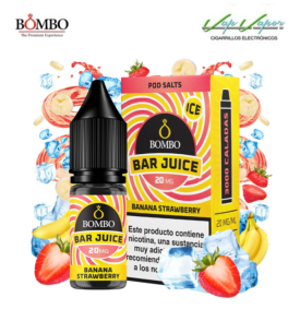 SALES Banana Strawberry ICE Bar Juice by Bombo 10ml (0mg/5mg/10mg/15mg/20mg) Plátano, Fresas, Frescor