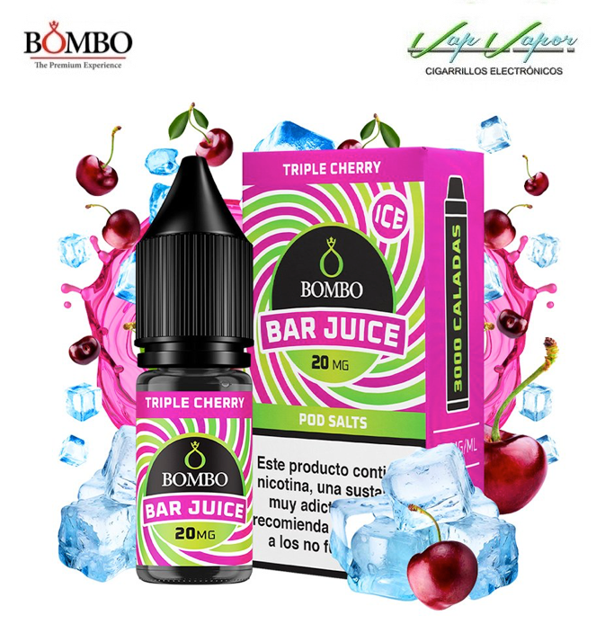 SALES Triple Cherry ICE Bar Juice by Bombo 10ml (0mg/5mg/10mg/15mg/20mg) (Cerezas, Frescor)