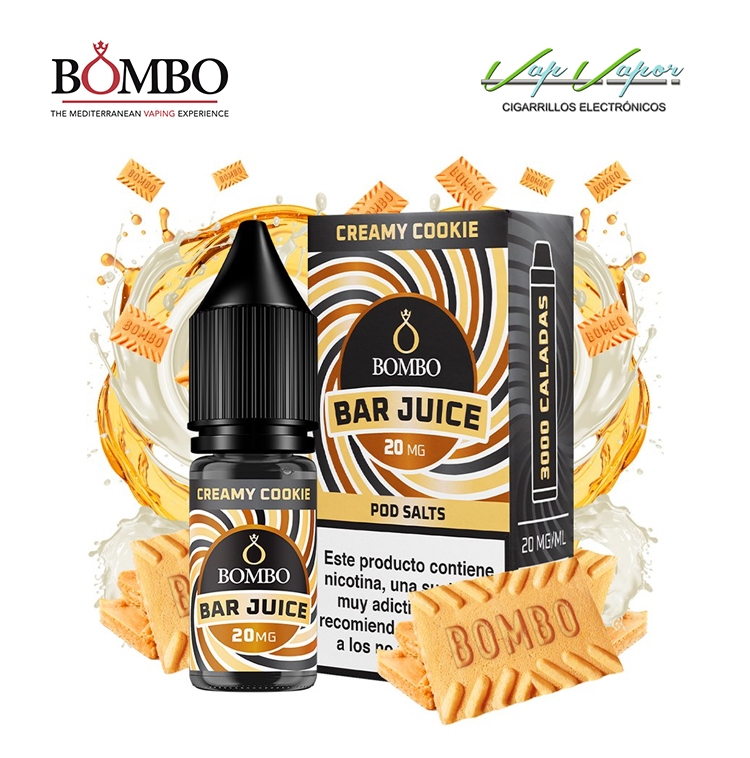 SALTS CREAMY COOKIE Bar Juice by Bombo 10ml (0mg/5mg/10mg/15mg/20mg)