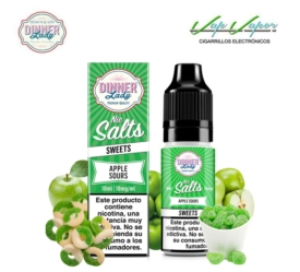 SALES Dinner Lady Apple Sours 10ml (10mg/20mg)  Golosinas de Manzana