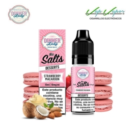 SALES Dinner Lady Strawberry Macaroon 10ml (5mg/10mg/20mg) Macaroon Fresa, Coco, Almendras