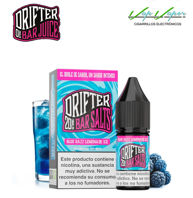 PROMOTION!!! SALTS Drifter BLUE RAZZ LEMONADE ICE Bar Salts 10ml (0mg/5mg/10mg/15mg/20mg) Blue raspberry, lemonade, mint, ice