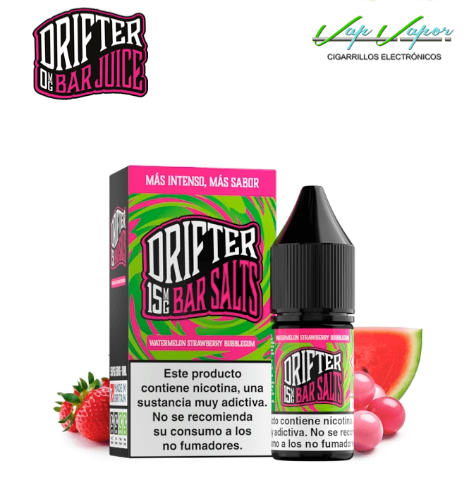 OFERTA!!! SALES Drifter WATERMELON STRAWBERRY BUBBLEGUM Bar Salts 10ml (0mg/5mg/10mg/15mg/20mg)  Sandía, fresa, chicle