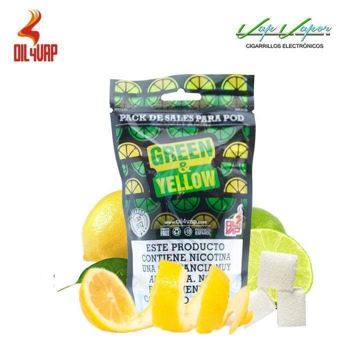 OFERTA!! SALES GREEN AND YELLOW Pack 23ml/30ml  (9mg/18mg)  Oil4Vap (Lima Limón)