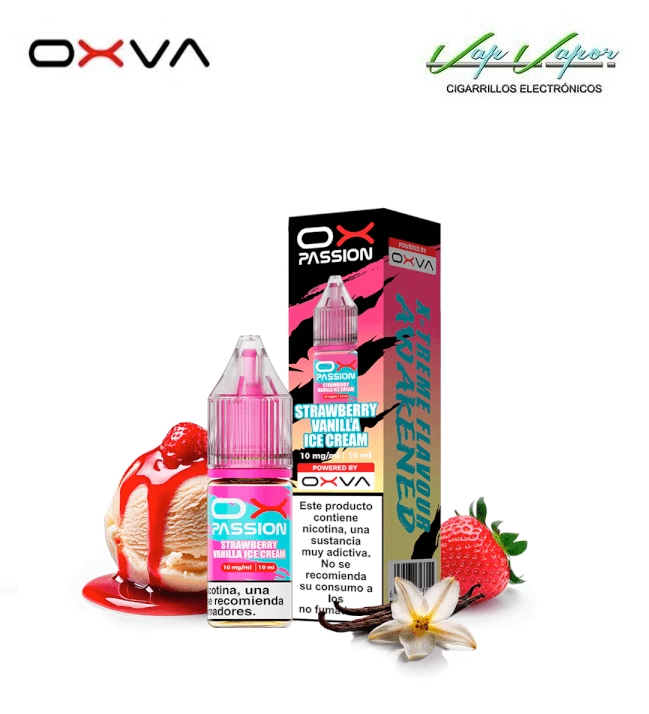 SALES OXVA Ox Passion Strawberry Vainilla Ice Cream 10ml (10mg/15mg/20mg) fresa, helado de vainilla
