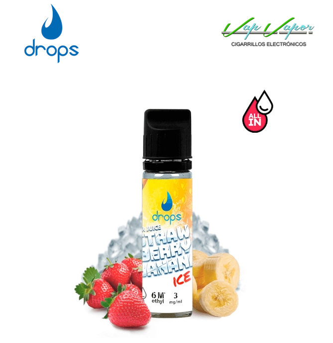CONCENTRATE DROPS All in Strawberry Banana ICE 10ml (to make 60ml) with 3mg/10mg/20mg nicotine 