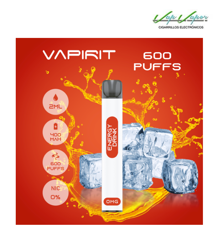 PROMOTION!!! Disposable Pod ENERGY DRINK (0mg) 600PUFFS 2ml 450mah Vapirit