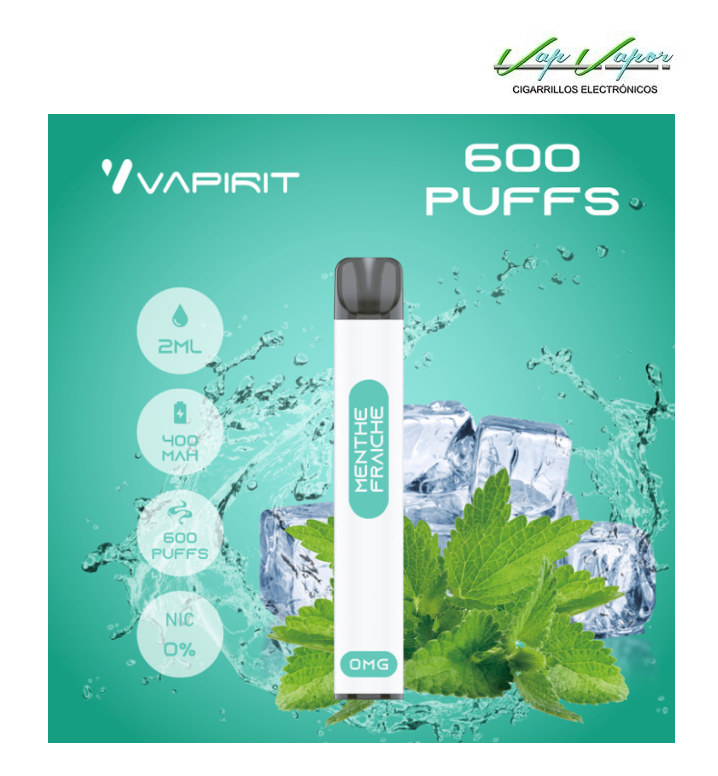 OFERTA!!! 2000 caladas - Pod Desechable FRESH MINT (menthe fraiche) (0mg)  950mah Vapirit