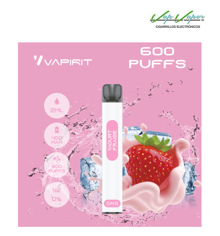 OFERTA!!! Pod Desechable YOGUR DE FRESA (Yaourt Fraise) (0mg) 2ml 600 caladas